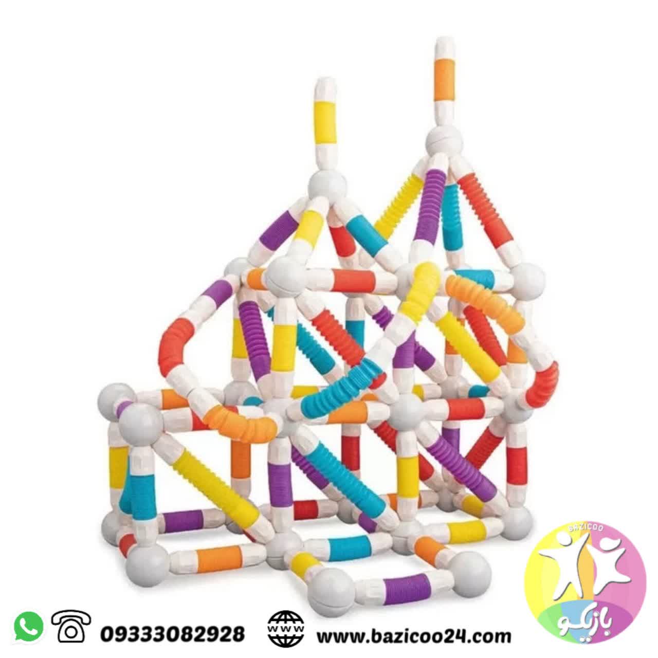 لگو لوله مگنتی منعطف 138 قطعه وارداتی - تصویر 15